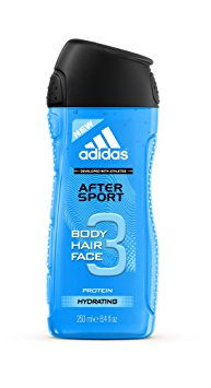 Adidas Men After Sport 3-in-1 Shower Gel Body and Hair, 250 ml