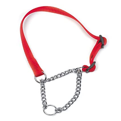 Ancol Nylon Check Chain Collar Red 35-45cm Size 2-4