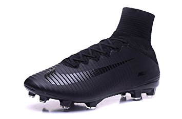 2016 New Style Mens Pitch Dark Mercurial XI 11 Superfly V FG With ACC Black High Top Football Shoes Soccer Boots