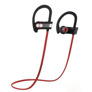 Francois et Mimi RiFlx Extended Battery Life Wireless Bluetooth 4.0 Headphones Noise Isolating Headphones w/ Microphone, Great for Sports, Running, Gym, Exercise -Wireless Bluetooth Earbuds Headset