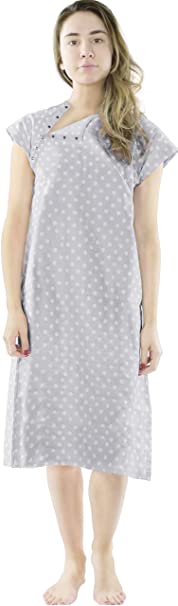 Utopia Care Hospital Gown, 100% Cotton Patient Gown