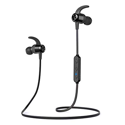 Bluetooth Headphones, Wireless Earphones with 20 Hrs playtime, TaoTronics Bluetooth 5.0 Magnetic Earbuds with IPX6 Waterproof CVC 8.0th Noise Cancelling Mic for Running Gym Travelling