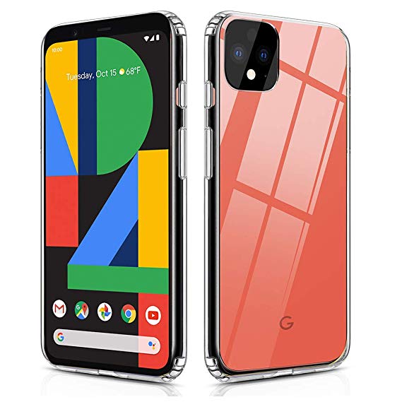 OULUOQI Compatible for Google Pixel 4 Case 2019, Shock Absorption Clear Case with Hard PC Back Shield Soft TPU Bumper Cover Case for Google Pixel 4.
