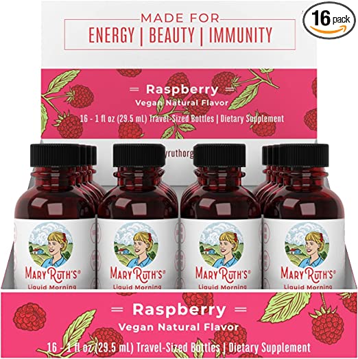 Multivitamin for Women Men & Kids by MaryRuth's | No Added Sugar | Morning Raspberry | Liquid Vitamins for Adults & Kids | Mens, Womens Multivitamin | Energy & Beauty Booster | 16 - 1 Fl Oz Bottles