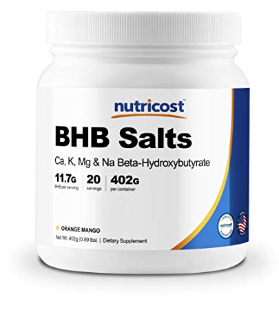 Nutricost 4-in-1 BHB Powder (20 Servings) Orange Mango - Exogenous Ketone Salts - Gluten Free and Non-GMO