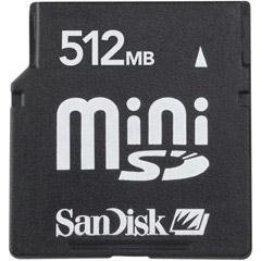 SanDisk miniSD Card SDSDM-512-A10M 512MB Mini SD Card