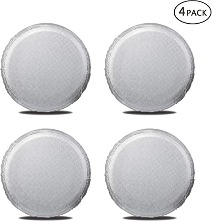 Moonet Tire Covers for RV Wheel (4 Pack Silver), Oxford Waterproof UV Sun Protectors for Motorhome Boat Trailer Camper Van SUV,D66cm x H28cm for Diameter 24"-26"