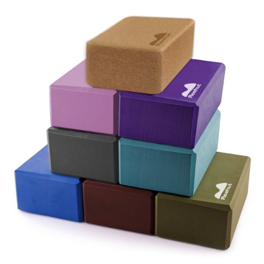 Reehut Yoga Blocks, 9"x6"x4" (2-Pack) - High Density EVA Foam Blocks to Support and Deepen Poses, Improve Strength and Aid Balance and Flexibility - Lightweight, Odor Resistant and Moisture-Proof