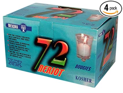 Neriot Candles (Refill), 72-Count (Pack of 4)
