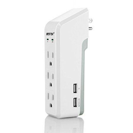 BESTEK 3-Outlet Travel Charger Power Strip with 4.2A Max 4 USB Ports