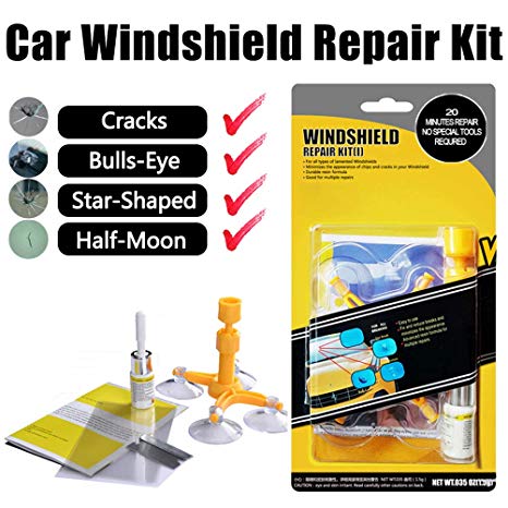 GLISTON Car Windshield Repair Kit for Chips and Cracks