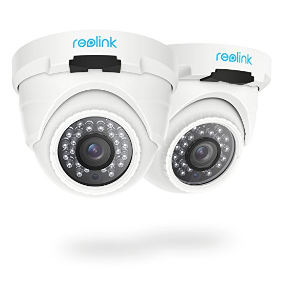 Reolink 4MP (2560x1440) Super HD (2 Pack) PoE Camera System Outdoor Video Surveillance Home IP Security IR Night Vision Motion Detection Dome Camera Audio Support w/Phone App RLC-420
