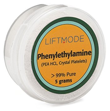 LiftMode Phenylethylamine HCL (PEA) Powder 99+% Pure - 5 Grams Sample (8 Servings at 600 mg) | #Top Bulk Supplement | Increases Mood, Energy & Focus | Vegetarian, Vegan, Non-GMO, Gluten Free