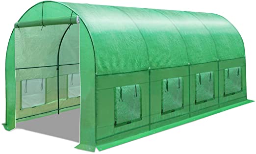 BenefitUSA Multiple Size Large Greenhouse Walk in Outdoor Plant Gardening Hot Greenhouse (16'x7'x7')