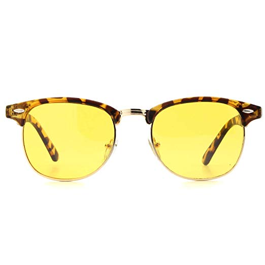 Cyxus Blue Light UV Blocking Computer Glasses, Anti Eye Strain Eyewear (Yellow Lens, Leopard Print Frame)