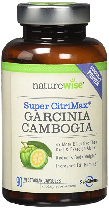 NatureWise Clinically Proven Super CitriMax Garcinia Cambogia Supplement, 500 mg, 90 Count