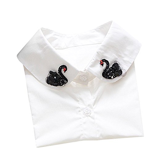 Shinywear Women False Shirt Collar Black Swan Half Shirt Blouse Doll Fake Collar,one size fit most