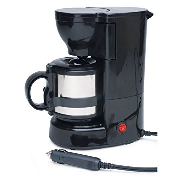 Roadpro RPSC-784 12-Volt Quick Cup Coffee Maker with 16 oz. Metal Carafe