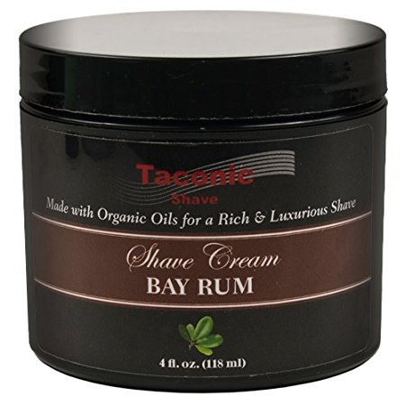 Taconic Shave BAY RUM Shaving Cream with Organic Oils - 4 oz.