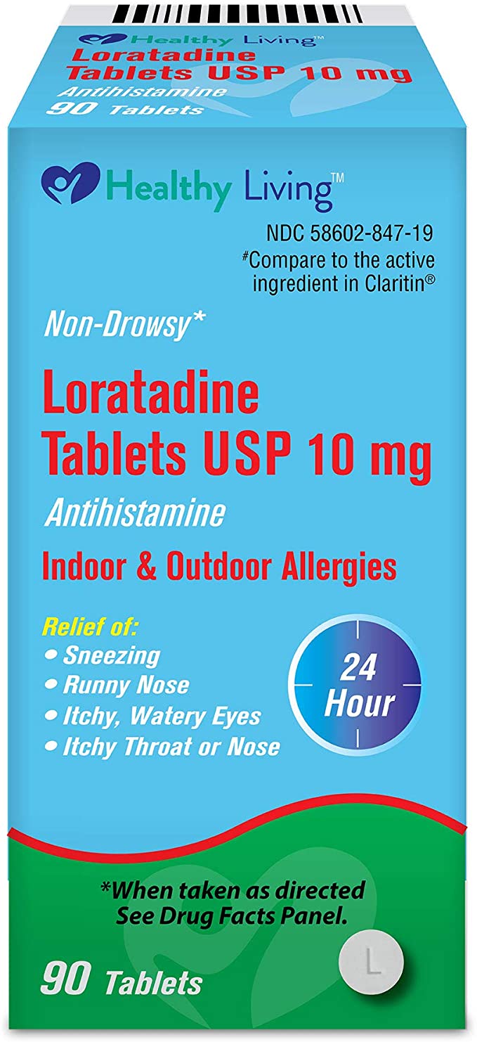 Healthy Living Allergy Relief Loratadine Tablets 10mg 90ct (1 Pack)