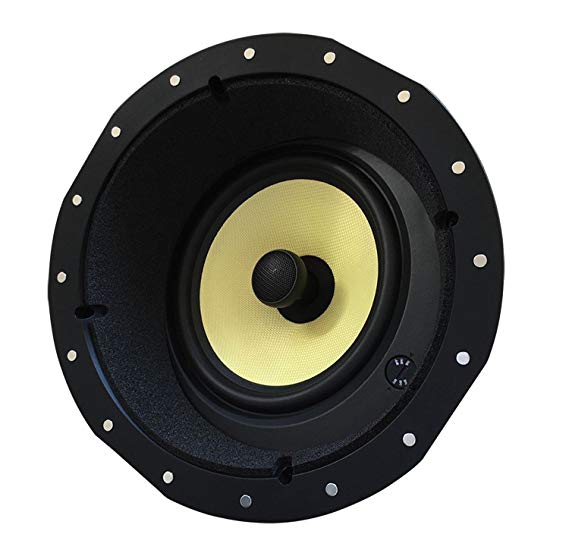 YK82AC Silver Ticket Products Angled in-Ceiling Speaker with Magnetic Grill and Pivoting Tweeter (8 Inch Angled in-Ceiling)