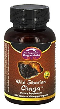 Dragon Herbs, Wild Siberian Chaga, 350 mg, 100 Capsules