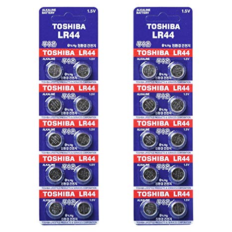 Toshiba LR44 AG13 Alkaline 1.5 Volt Batteries x20