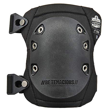 Ergodyne ProFlex 335 Slip Resistant Rubber Cap Knee Pads, Black, Buckle Closure