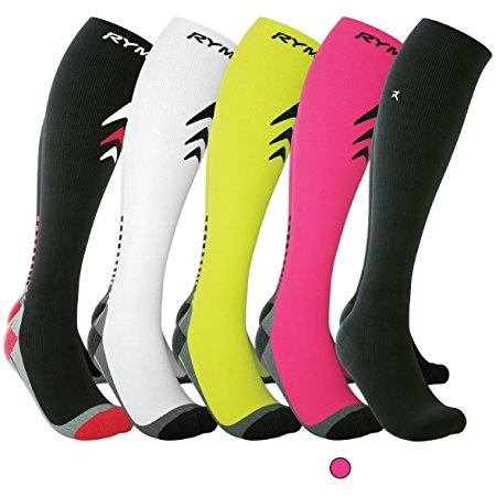 Rymora Compression Socks (Cushioned, Graduated Compression, Ergonomic fit for Men and Women) (Ideal for Sports, Work, Flight, Pregnancy)