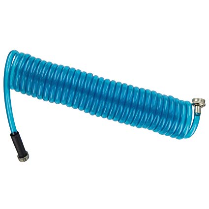 Plastair SpringHose PUW625B93OT-AMZ Light Polyurethane Lead Free Drinking Water Safe Recoil Garden Hose, Blue Translucent, 3/8-Inch by 25-Foot