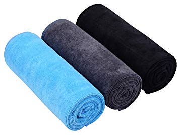 HOPESHINE Microfiber Fitness Workout Towels Absorbent Gym Towels for Men & Women Sweat Yoga Towels Antibacterial Sports Towels Soft Fast Drying Exercise Towels 3 Pack