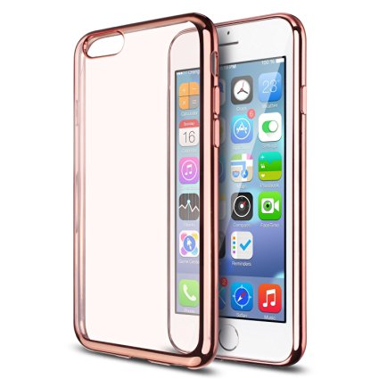 Arbalest® iPhone 6 6S Case, Ultra Slim Crystal Clear Plating Shiny Bumper Soft TPU Silicone Cover Skin Perfect Fit for Apple iPhone 6 4.7" Smartphone - Rose Gold