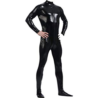 GAIBEST Metallic Lycra Bodysuit Unisex Zentai Long Sleeve Shiny Without Hood …