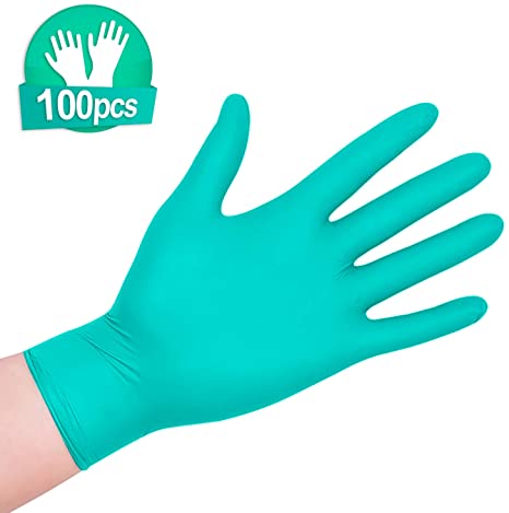100PC Large Disposable Latex Glove Safety Gloves Powder Free Food Grade Gloves,Cleaning Gloves,Industrial Gloves Green