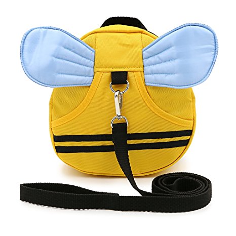 Hipiwe Baby Walking Safety Harness Reins Kid Toddler Strap Backpack Child Safety Harness Assistant with Leash Bee with Blue Wings