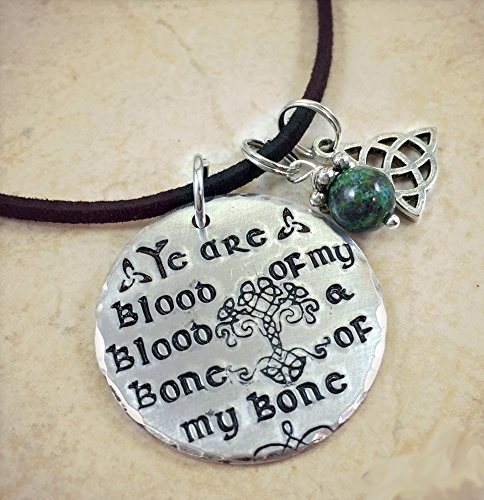 Hand Stamped Necklace - Ye are Blood of my Blood and Bone of my Bone