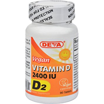 Deva Vegan Vitamin D - 2400 IU - 90 Tablets - Gluten Free - Dairy Free - Yeast Free - Wheat Free - Vegan