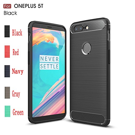 OnePlus 5T Case,MYLB [Scratch Resistant] Using airbag design Resilient Shock Absorption and Slim Carbon Fiber Flexible Soft TPU Case for OnePlus 5T (Black)