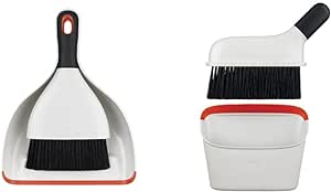 OXO Good Grips Dustpan and Brush Set with Compact Dustpan and Brush Set, White