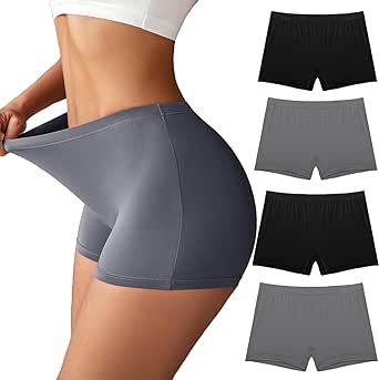 Ekouaer Boyshort Panties Women's Soft Underwear Briefs Invisible Hipster 3 Pack Seamless Boxer Brief Panties S-XXL