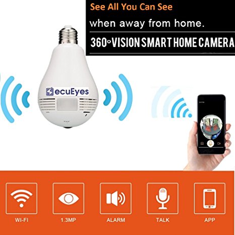 Light Bulb Camera 360 Degree FishEye Security Panoramic Camera For IOS/Android