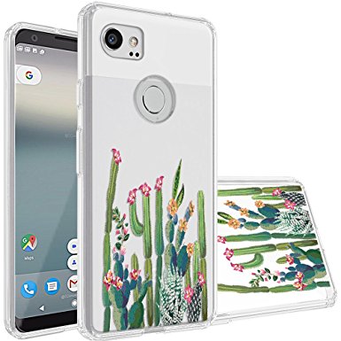Google Pixel 2 XL Case,Topnow [Anti-Scratch PC   Shockproof Anti-Drop Soft TPU] Advanced Printing Pattern Phone Cases Glossy Drawing Design Cover for Google Pixel 2 XL(Cactus Plexus)