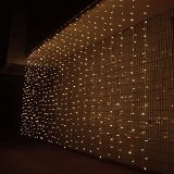 AGPtek 3M x 3M 300 LED Linkable Design Fairy String Curtains Light Ideal for Indoor Outdoor Home Garden Christmas Party Wedding - Warm White