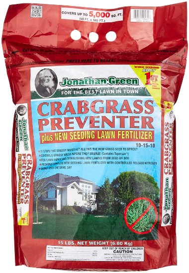 Jonathan Green 10465 Crabgrass Preventer Plus New Seeding Lawn Fertilizer, 15 lbs.