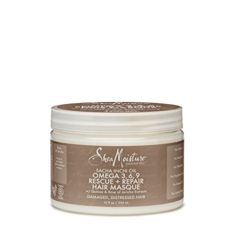 Shea Moisture Sacha Inchi Oil Omega-3-6-9 Rescue & Repair Hair Masque for Unisex, 12 Ounce