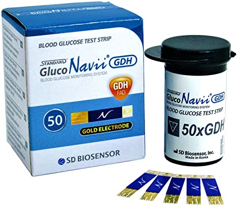 100 Strips - GlucoNavii Blood Glucose Monitor/Monitoring Test/Testing Kit Replacement Strips - Diabetics VAT Free (YES - I Have Diabetes)