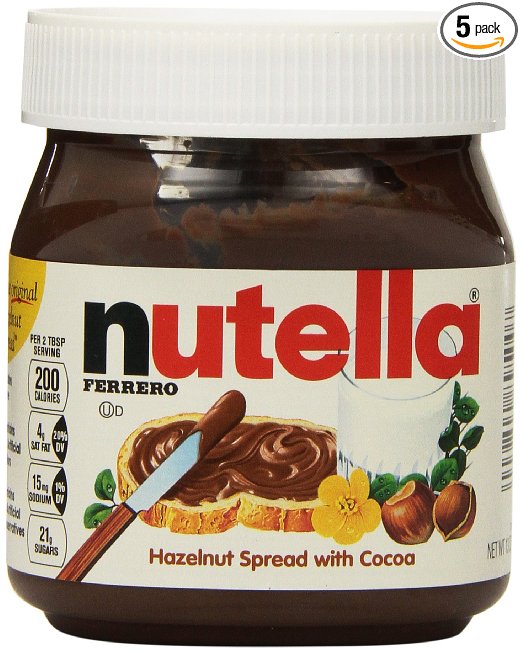 Nutella Hazelnut Spread, 13-Ounce Plastic Jar (Pack of 5)