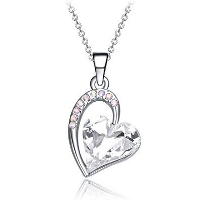 NEEMODA "Embrace Love" Fashion Austrian Crystal Heart Pendant Necklace Jewelry