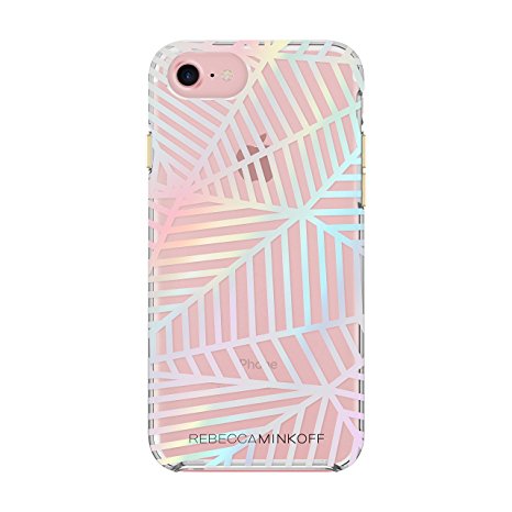 Rebecca Minkoff iPhone 7 Case, Double Up Designer Phone Case fits Apple iPhone 7 - Geometric Wall Clear/Holographic Foil