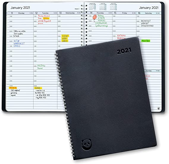 2021 Diary by SmartPanda – A4 Week to View Dated Planner – Simple Design Inspires Productivity – Softcover Appointment Book, 30 Minute Intervals – Annual Calendar, November 2020 - December 2021